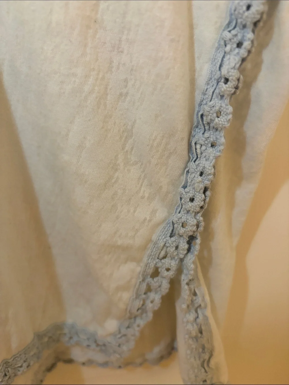 Light Blue Crochet-Trim Women’s Top - Picture 4 of 5
